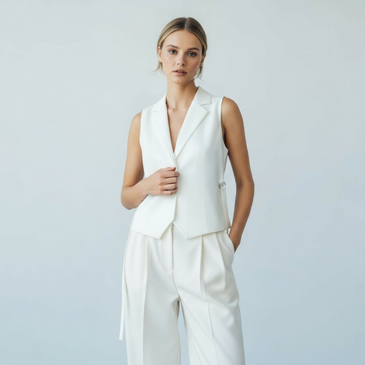 VINTAGE WHITE SLEEVELESS VEST